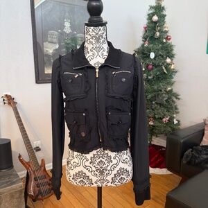 MP Planet Y2K Black Bomber Jacket